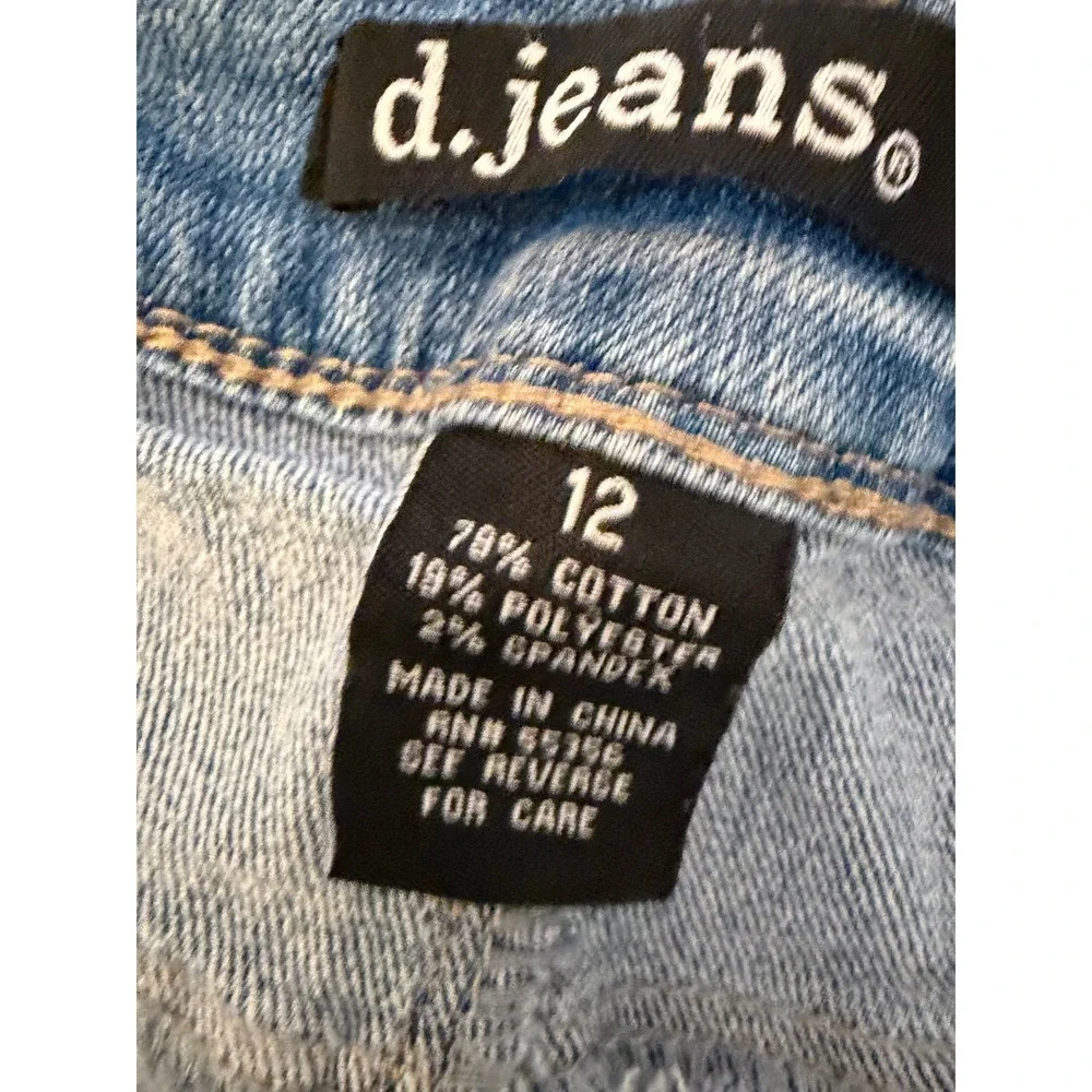 D.Jeans‎ Womens Size 12 Blue Medium Wash Stretch Denim Capri Cropped Denim pants